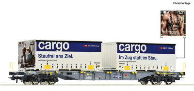 Roco 6600028 Containertragwagen Sgnss mit Containern SBB-Cargo Ep. VI SBB
