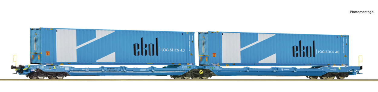 Roco 6600021 Doppeltaschen-Gelenkwagen Sdggmrs 738/T3000e Ekol 2 Ep. VI EUROWAGON