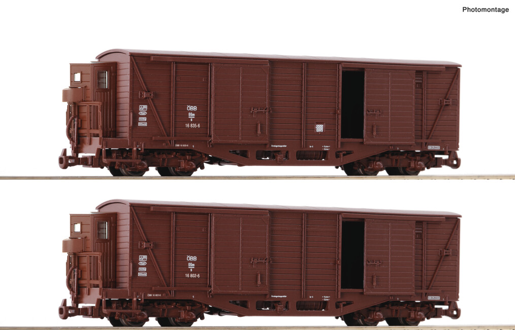 Roco 6640001 2er Set gedeckte Güterwagen Ggm/s Ep. IV ÖBB