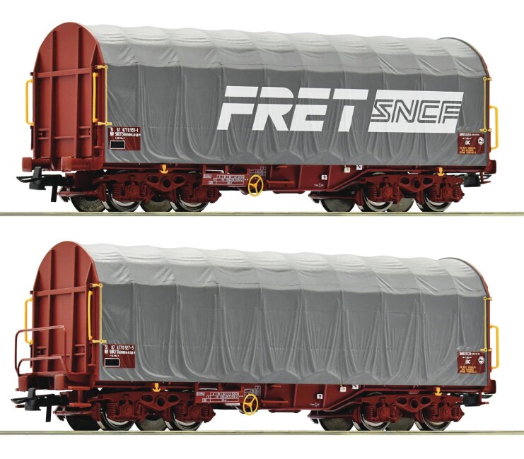 Roco 77025 2er Set Schiebeplanenwagen Ep. IV SNCF