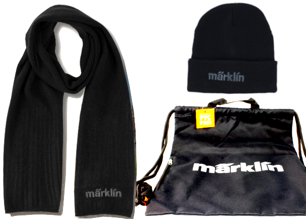 Märklin 3er Set Accessoires Schal Mütze + Rucksack mit Märklin Logo