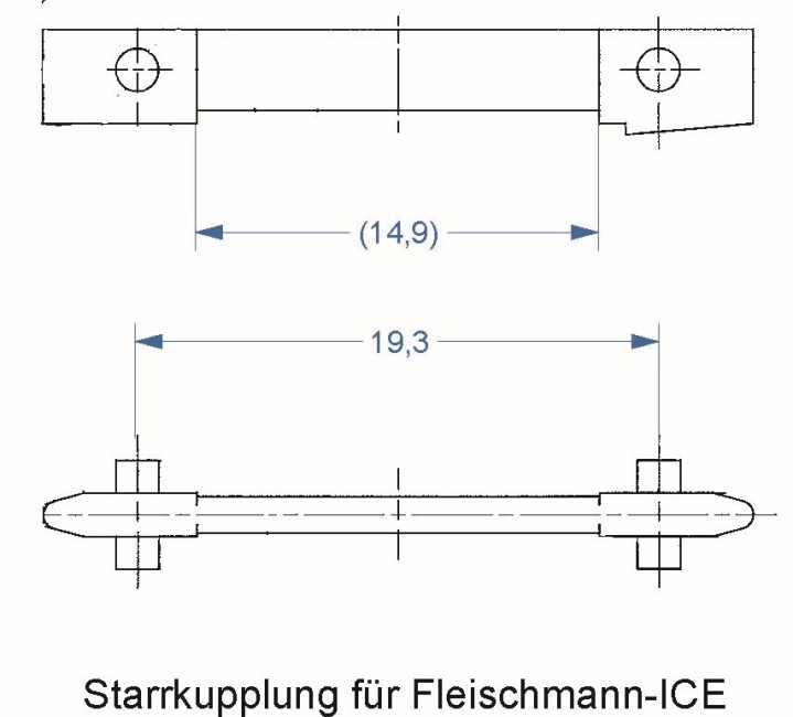 Fleischmann 00386006 Kuppelstange ICE - schwarz