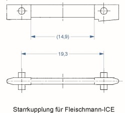 Fleischmann 00386006 Kuppelstange ICE - schwarz