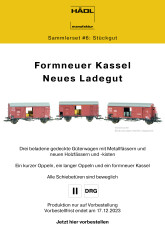 H&Auml;DL 115601 3er Set gedeckte G&uuml;terwagen mit Ladegut Ep. II DRG