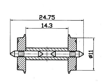 Roco 90246 DC-Radsatz <24,75> 11 mm - get.A. » ET Alt: 4183SA05