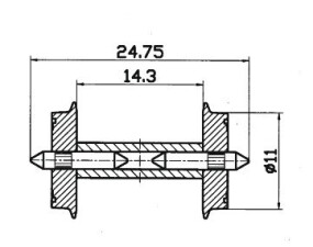 Roco 90246 DC-Radsatz <24,75> 11 mm - get.A....